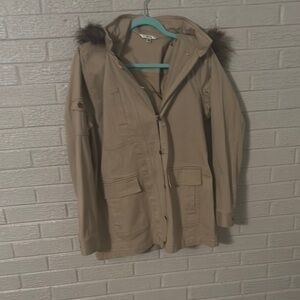 CAbi Tan Utility Jacket Relaxed Fit Versatile Style